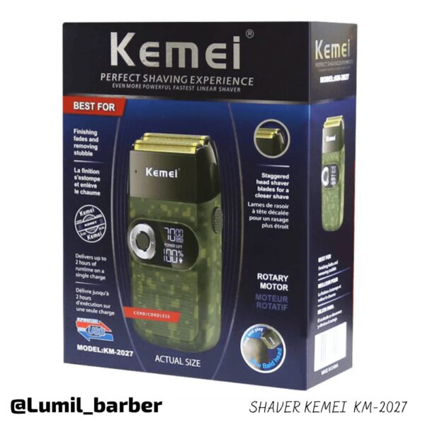✨ Kemei KM-2027 – Shaver 2 en 1 con LCD y Estilo Camuflaje ✨ - Imagen 3