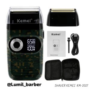 ✨ Kemei KM-2027 – Shaver 2 en 1 con LCD y Estilo Camuflaje ✨