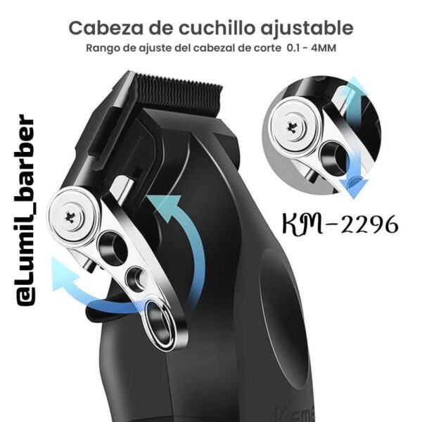 🔥 Kemei KM-2296 – Cortadora Profesional con Estilo y Precisión 🔥 - Imagen 2