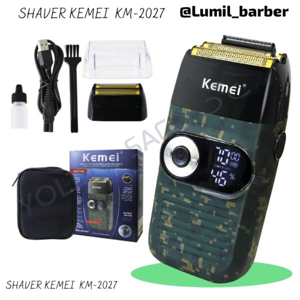 ✨ Kemei KM-2027 – Shaver 2 en 1 con LCD y Estilo Camuflaje ✨ - Imagen 2